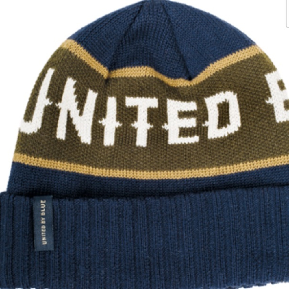 UNITED BY BLUE RECYCLED MATERIAL NAMESAKE BEANIE NEW